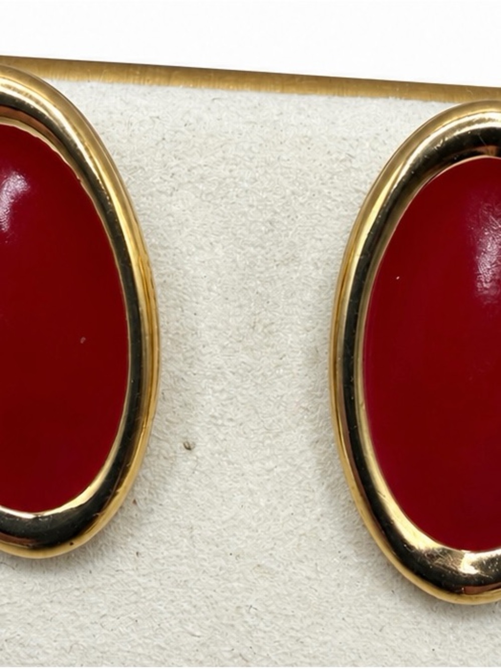 Vintage Monet Red Gold Brooch & Earrings Curated Pair Signed Monet Statement Jew - Picture 4 of 9